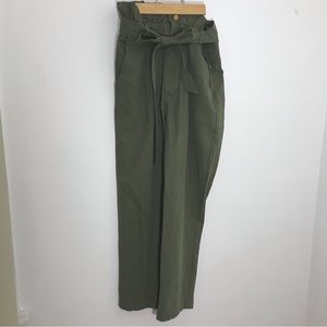 Avec Les Filles Green Cotton Pants